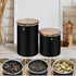 Food Storage Jar Canister with Airtight Walnut Wood Lid Elegant Design Stainless Steel Canister for Tea Coffee Sugar Spice Nuts Snacks Seasonings ...