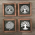 20 Pieces Reusable Tree Stencils 4 Inch Round Tree of Life Stencil for Painting on Wood Plastic Drawing Natural Tree Template Stencils for Coaster...