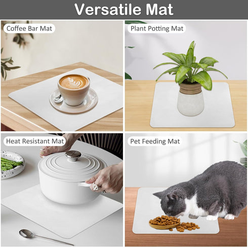 Portable Mini Fridge Mat, 14x10 in Retro Compact Refrigerator Mat, Diatomite Quick Drying Mat, Non-slip Skincare Fridge Pad for Bedroom, Office, C...