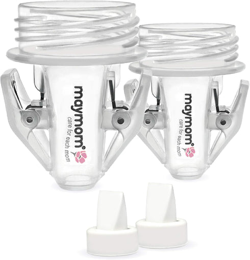 Maymom Breastmilk Storage Bag Adapters Compatible with Spectra S1, S2 Pumps ; 2 Duckbill Valves Included; Clear BPA Free Material; Boiling Water O...