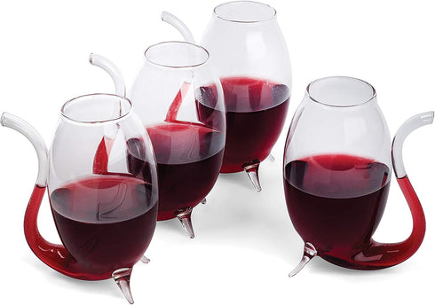 Fox Run Hand Blown Glass Port Sippers, Set of 4, 2.75 Ounces, Clear...