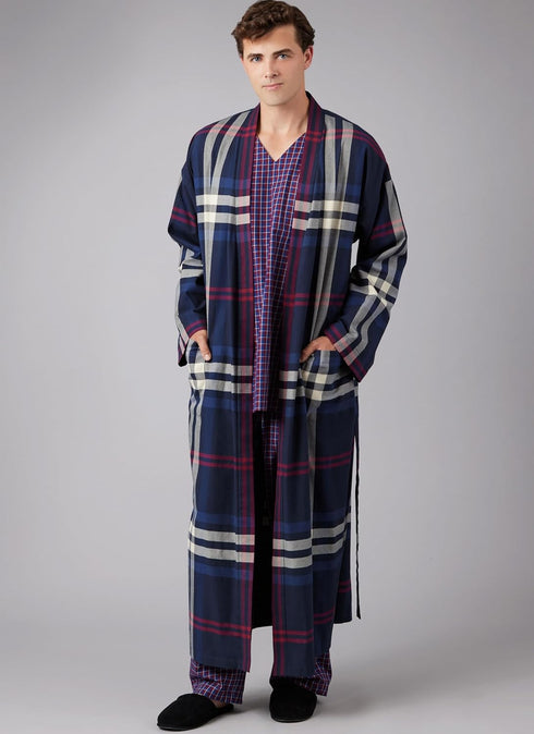 McCall's Men's Wrap Robe, Pullover Nightshirt and Pull-on Pants Sleepwear Sewing Pattern Kit, Design Code M8443, Sizes S-M-L-XL-XXL-XXXL, Multicol...