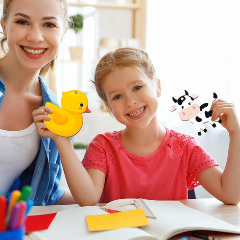 36 Pcs Wooden Farm Animals Cutouts Unfinished Wood Cutouts to Paint Wood Animal Cutouts Crafts Farm Animals Party Supplies for Kids School Classro...