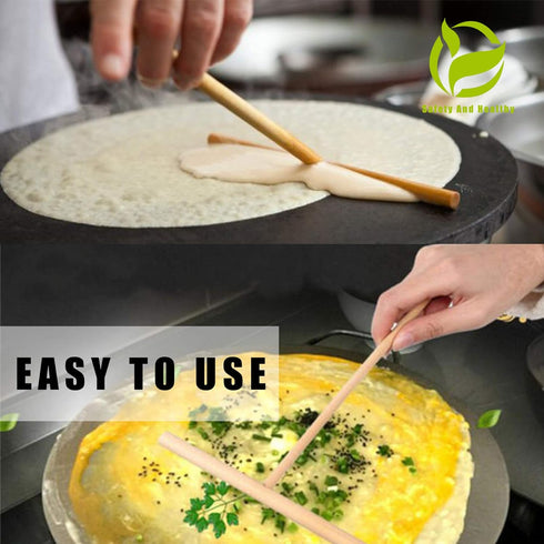 Prowithlin 4 Piece Crepe Spreader and Spatula Set, Crepes Maker Made Of 100% Natural Beech Wood, 12" Crepe Spatula and 4.7" Crepe Spreaders, Crepe...