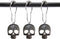 Set of 12 Sugar Skull Shower Curtain Hooks Decorative Home Bathroom Stainless Steel Rustproof Skeletons Shower Curtain Rings Decor Accessories (Bl...