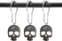 Set of 12 Sugar Skull Shower Curtain Hooks Decorative Home Bathroom Stainless Steel Rustproof Skeletons Shower Curtain Rings Decor Accessories (Bl...