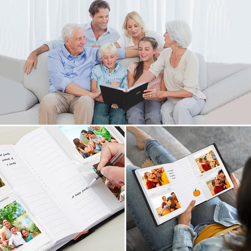 Photo Album for Fujifilm Instax Wide 300 Camera, Linen Cover, 120 Pockets Photo Album with Writing Space for Polaroid Now OneStep2 OneStep+ Instan...