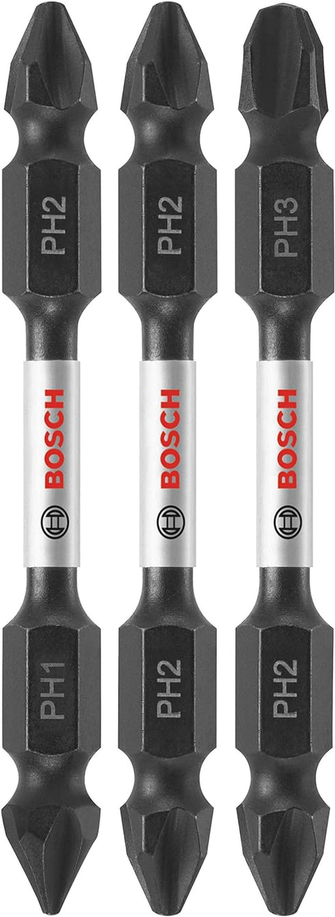 BOSCH ITDEPHV2503 3-Piece 2-1/2 In. Impact Tough Double-Ended Screwdriving Bit Assorted Set...