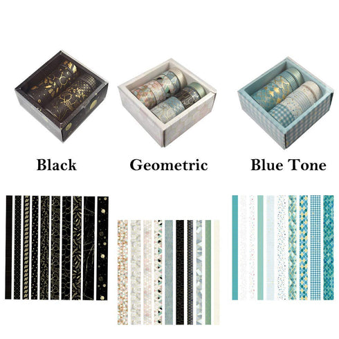 Washi Tape Set 10 Rolls Masking Tape Floral Gold Decorative Paper Tape for Scrapbook Arts, DIY Crafts, Bullet Journal Supplies, Planners, Scrapboo...