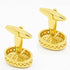 Oval Golden Music Note Cufflinks for Men Lady with Crystals Hollow Out Design Men's Cufflinks Jewelry Set for Wedding Anniversary Business Party E...