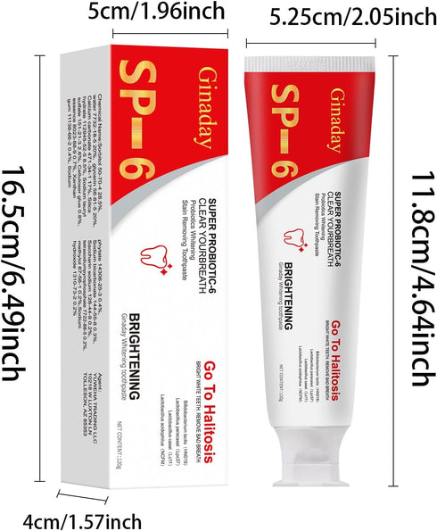 2 Pcs SP-6 Brightening Probiotic Toothpaste,Deep Cleaning Care Fresh Breath SP-6 Ultra Whitening Toothpaste....