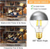 XININSUN Dimmable Half Chrome Light Bulb,6W (60W Eqv.), Anti Glare LED Light Bulbs,G25 Globe Light Bulbs,E26 G80 Silver Dipped Bulb for Bathroom, ...