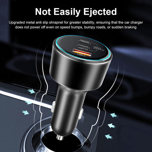 200W USB C Car Charger, Graaci PD 100W Type C Car Charger Adapter, QC5 PPS 45W Super Fast Charging for MacBook Pro Air, iPhone 15 Pro Max, Galaxy ...