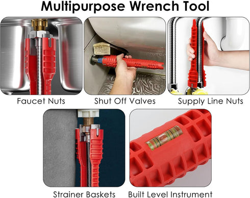 DS. DISTINCTIVE STYLE Faucet Wrench, Plumbing Wrench, Sink Wrench (8-in-1) Plumbing Tools for Toilet Bowl, Sink, Bathroom, Kitchen Plumbing, and M...