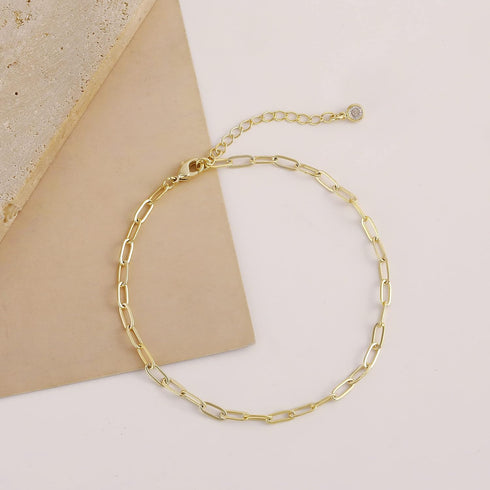 Tasiso Dainty Ankle Bracelets for Women 14K Gold Plated Paper Clip Figaro Satellite Beaded Link Chain Anklets Simple Cuban Lip Chain Anklet Bracel...
