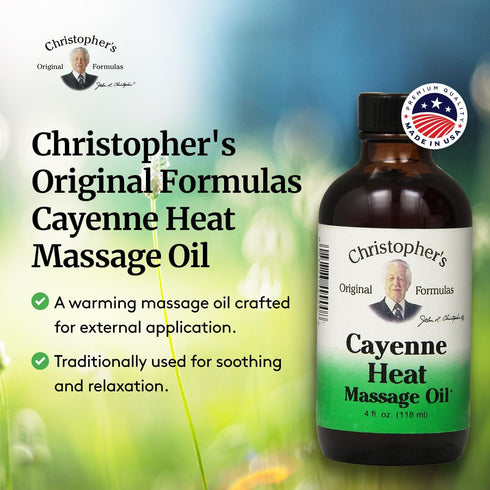 Christopher's Original Formulas Cayenne Heat Massage Oil, 4 Fluid Ounce | Warming Sensation for Muscles & Joints | Natural Comfort & Relaxation | ...