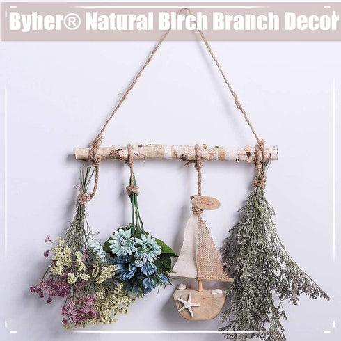 BYHER 15-Inch White Birch Logs for Decoration - Decorative Farmhouse Home Wall Hanging Decor (15 Inch)...
