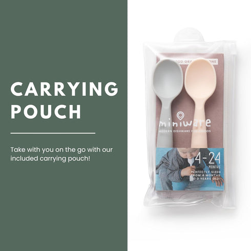 Miniware Silicone Baby Spoon for Training - BPA Free Baby Utensils - Baby Spoons Self Feeding 6 Months | 100% Food Grade Silicone - Modern & Dishw...