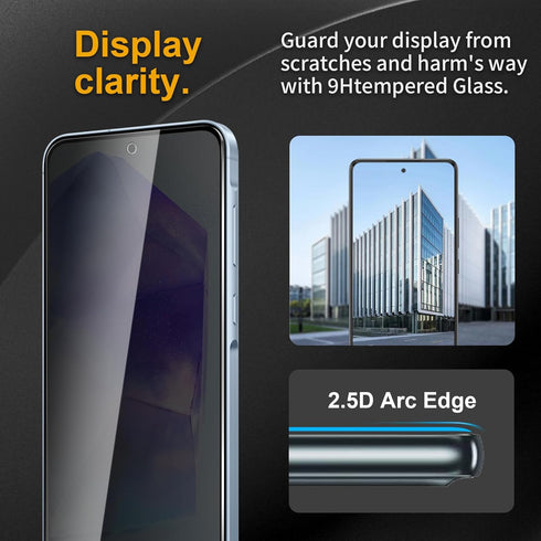 3 Pack Privacy Screen Protector for Samsung Galaxy A55 5G/ A35 5G With 3 Pack Camera Lens Protector, Anti Spy Tempered Glass 9H Hardness, Black Pr...