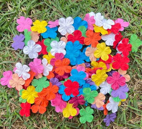 100 Pcs Patch Hydrangeas Flowers 25x25mm Mulberry Paper Flowers Scrapbooking Wedding DIY Craft Supplies Card. (10 Colos)...