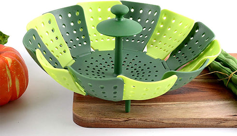 Lotus steamer basket, Folding Steamer,BPA-Free,Green Kitchenware Accessory, Non-Scratch Silicone cookware...