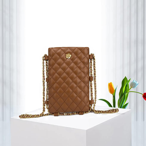 Montana West Small Quilted Cell Phone Purse for Women Soft Chain Crossbody Cellphone Wallet Bag...