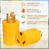 30 Amp RV Generator Adapter Compatible with NEMA L14-30P to TT-30R 30 Amp Twist Lock 4 Prong Male Generator Plug to 3 Prong Female Receptacle Heav...