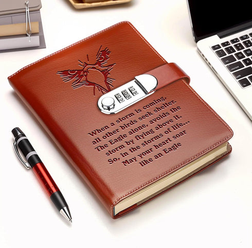 Eagle Gift for Scouts Leather Combination Lock Notebook Court Of Honor Gift Boy Scout Gift Scouts Leader Gift Birthday Graduation Gifts for Son Da...