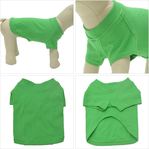 Lovelonglong Pet Clothing Dog Costumes Basic Blank T-Shirt Tee Shirts for Small Dogs Green S...