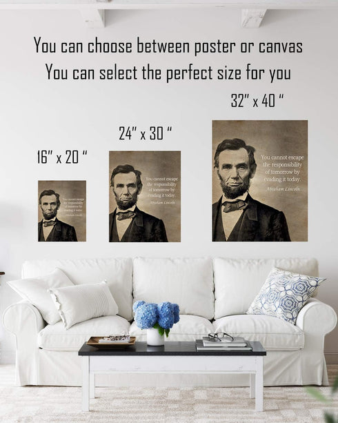 Abraham Lincoln Historic Quote - Wall Art Decor - Unframed 16x20 Inch Poster - Great Inspirational Gift - Motivational Print - American Patriotic ...
