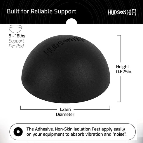 1.25" Platinum Silicone Speaker Isolation Pads - 4-Pack Non-Skid Speaker Pads with Adhesive, Speaker Isolation Feet for Record Player Isolation - ...