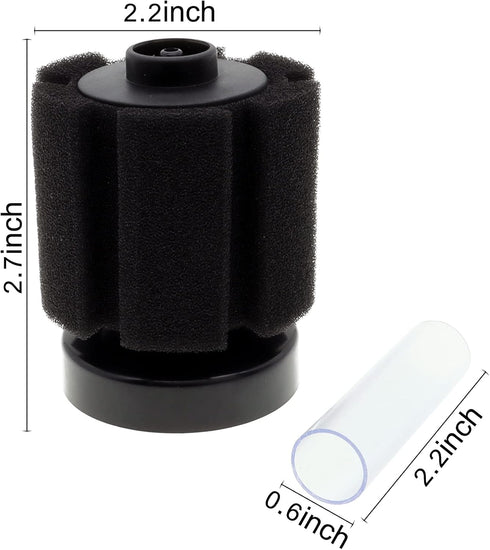 ALEGI 4pcs Small Aquarium Bio Sponge Filter with Suction Cups, Check Valves for 5 Gal, 10 Gal, 20 Gal Breeding Fry Betta Shrimp Fish Tank (Up to 1...