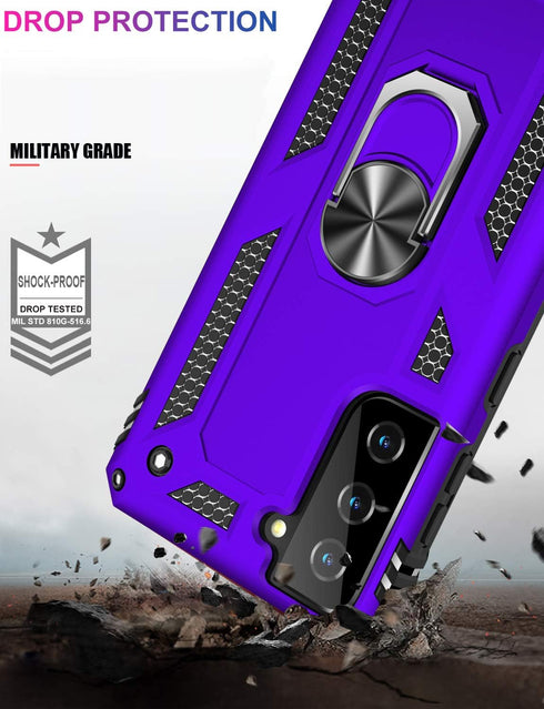 IKAZZ for Galaxy S21 Case(Not for S21 Plus or Ultra),Military Grade Shockproof Heavy Duty Protective Phone Case Pass 16ft Drop Test with Magnetic ...