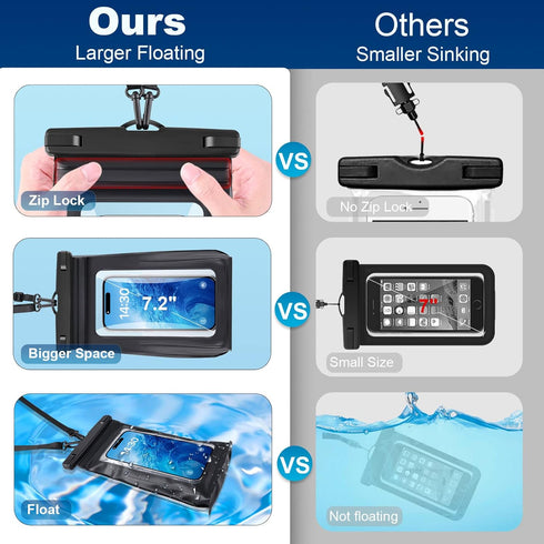 Waterproof Phone Pouch and Bag, 2024 Cruise Ship Essentials, Boat Kayak Accessories 2 Pack 9" Water Proof Case Floating for iPhone 15 14 13 12 11 ...