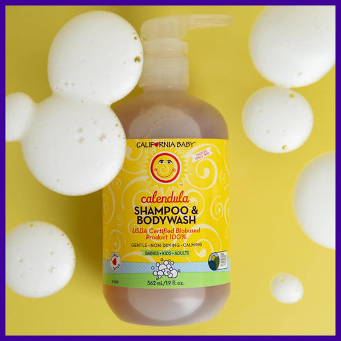 California Baby Calendula Shampoo and Body Wash - Allergy tested Baby Soap and Toddler Shampoo, for Dry, Sensitive Skin, 100% Plant-Based - USDA C...