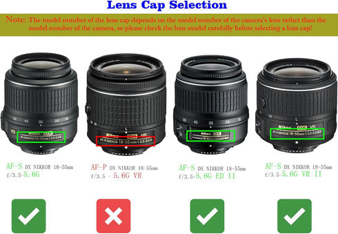 52mm Lens Cap Cover for Nikon Nikon D3300 D3200 D3100 D3000 D5100 D5200 D5300 D5500,AF-S DX 18-55mm f/3.5-5.6G ED,AF-S DX 18-55mm f/3.5-5.6G VR,AF...