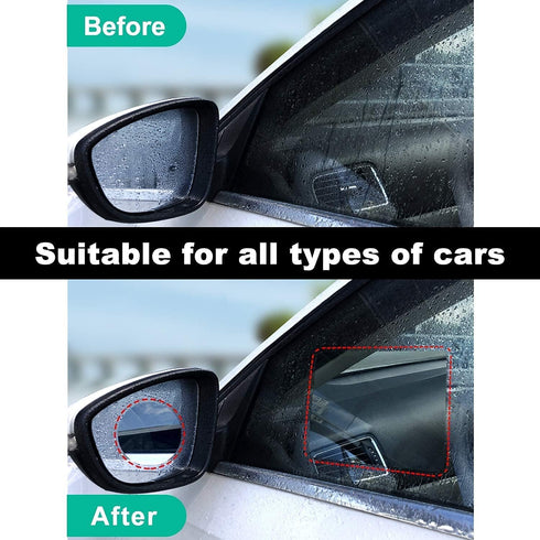 Car Rearview Mirror Waterproof Film - 6 Pieces Side Mirror Film Anti Fog Film for Car Rainproof Mirror Window Film Transparent Nano-Coated Protect...