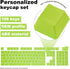 MECCANIXITY 108 Keys Pudding Keycaps Set OEM Profile 60 Percent ABS for Mechanical Keyboard Layout, Green Double Shot...