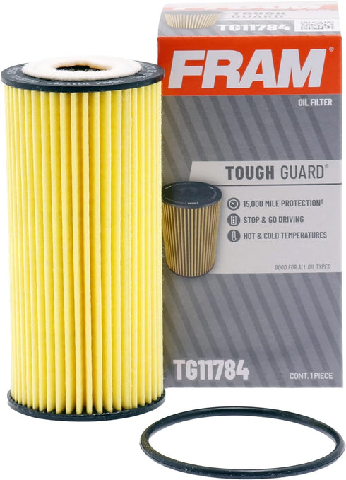 FRAM Tough Guard Replacement Oil Filter TG11784 with SureGrip, Designed for Interval Full-Flow Conventional and Synthetic Oil Changes Lasting Up t...
