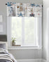 Summer Coastal Grid Valances Curtain for Kitchen Cafe, Ocean Starfish Lighthouse Window Valance Short Curtains 42"x 12" Rod Pocket Windows Treatme...