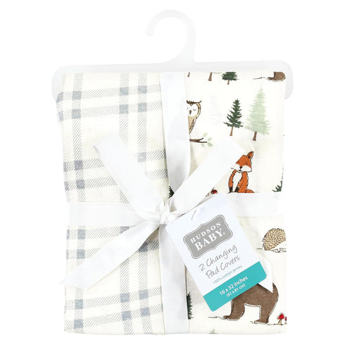 Hudson Baby Unisex Baby Cotton Changing Pad Cover, Forest Animals, One Size...