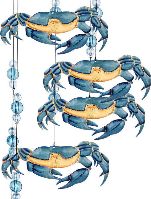 Sunset Vista Designs Kathy Hatch Great Outdoors Land and Sea Collection 18" Garden Wind Chime - Blue Crab...