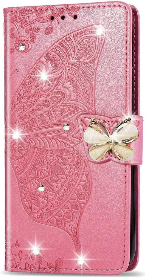 Galaxy A12 Case Stylish Shiny Diamond Wallet Case Credit Cards Slot with Stand for PU Leather Shockproof Flip Magnetic Case for Samsung Galaxy A12...