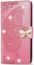 Galaxy A12 Case Stylish Shiny Diamond Wallet Case Credit Cards Slot with Stand for PU Leather Shockproof Flip Magnetic Case for Samsung Galaxy A12...