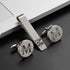 Mens Groom Father Wedding Silver Plated Black Tie Clips Pack of 2...