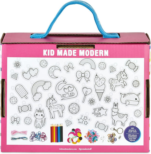 Kid Made Modern - Jewelry Making Kit - Shrink Art Charms - 180 Pieces Set - DIY Kids Crafts - Bulk Craft Set - Create Your Own Art - Includes Art ...