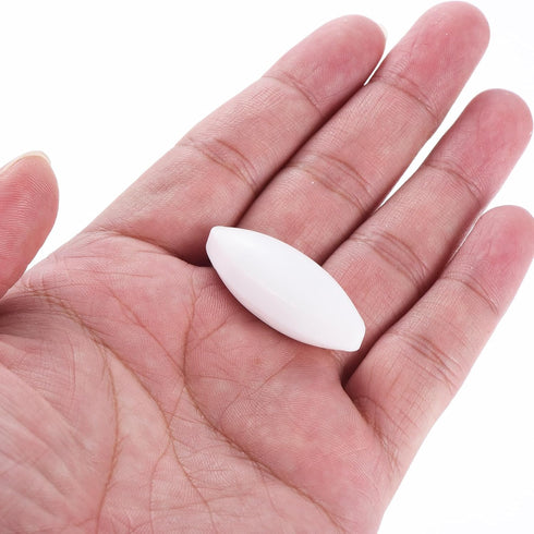 MECCANIXITY Magnetic Stirrer Mixer Stir Bar Rod 40mm(1.57") x15mm Olive Shape PTFE Coating Magnet White for Laboratory 4Pcs...