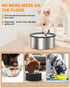 No Spill Water Bowl for Dogs, 2L Large Stainless Steel Slow Drinking Water Dish Dispenser, Fits into Elevated Pet Feeder, Spilling Drip & Splash P...