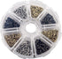newlng 1600pcs Small Tiny Nails Wooden Screws Compact Antique DIY Decorative Box Accessories Mini Nails Gold Silver Bronze 1x6mm, 1x8mm 1x10mm Box...