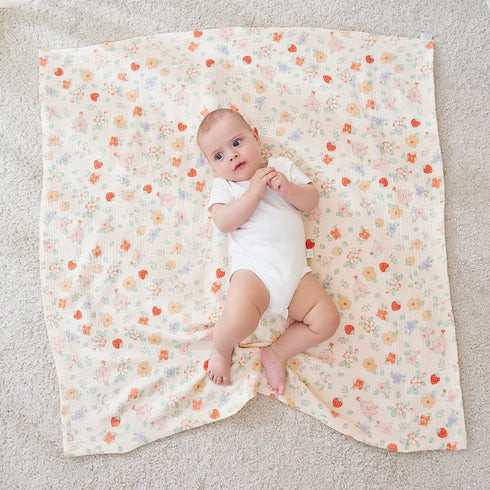 Muslin Baby Blankets for Girls Boys, Super Soft Nursery Blankets 100% Cotton Baby Blankets Neutral 41"x41", Lightweight Crib Blankets for Toddlers...